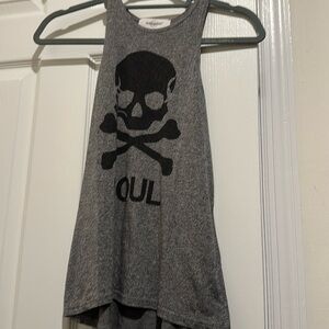 Soulcycle Skull Gray Muscle Tee